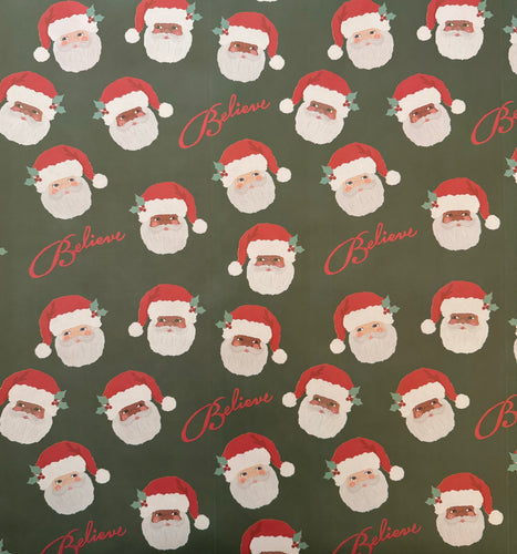 Green Jolly Santa GIFT WRAP (7022919548994)