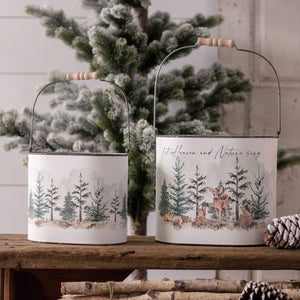 Winter Animals Forest Bucket Set of 2 (6954437967938)