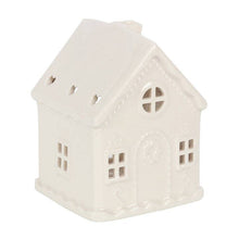 Load image into Gallery viewer, White Christmas Gingerbread House Tealight Candle Holder (7330221719618)