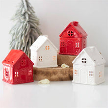 Load image into Gallery viewer, White Christmas Gingerbread House Tealight Candle Holder (7330221719618)