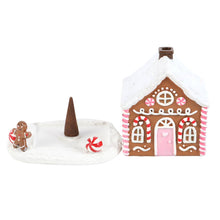 Load image into Gallery viewer, Pink Gingerbread House Christmas Incense Cone Burner (7330222374978)