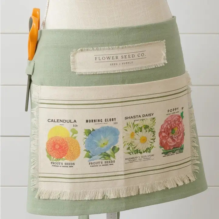 Flower Seed Packet Half Apron (7070415061058)