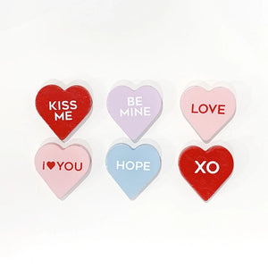 Wooden Conversation Heart Set of 6 (7041306787906)