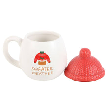 Load image into Gallery viewer, Sweater Weather Lidded Christmas Mug (7330222506050)