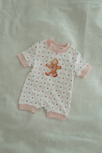 Load image into Gallery viewer, Baby Gingerbread Bows Romper - PRE ORDER (7232186449986)