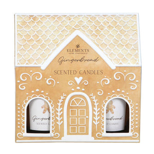 Set of 2 Christmas Gingerbread House Lidded Candles (7330222211138)