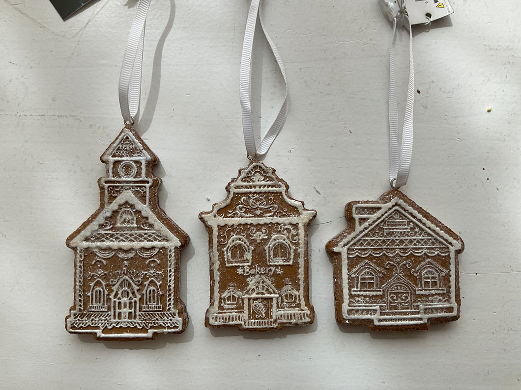 #135094 Gingerbread Village Ornaments Assorted (7549245227074)