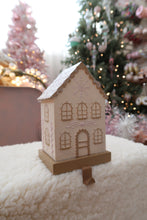 Load image into Gallery viewer, Tall Ivory Gingerbread House Stocking Holder - PRE ORDER (7215568420930)