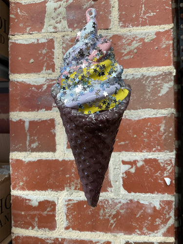Purple Waffle Cone Ornament (7362803335234)