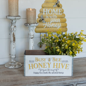 BF206154 - 13" Honey Hive White Wooden Plant Box (6988863307842)