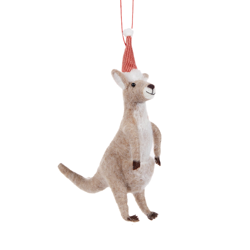 Wool Kangaroo with Santa Hat (6959933030466)