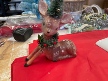 Load image into Gallery viewer, 12&quot; Deer with Bottle Brush Tree- Last One DAMAGED