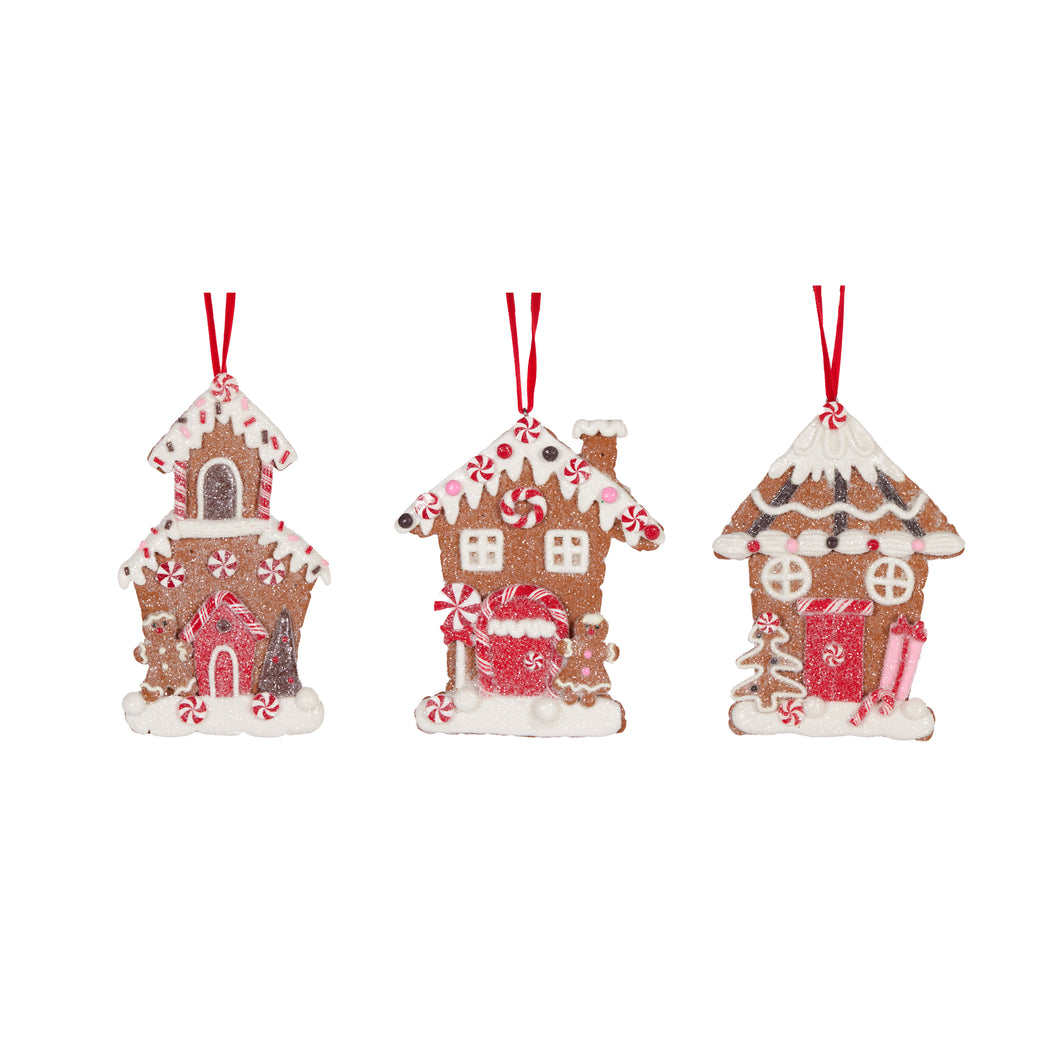 Assorted Gingerbread House Ornaments (6962698289218)