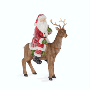 32cm Red Santa on Reindeer (6959945908290)