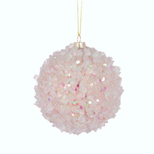 Pink Flaked Glitter Bauble (6960273686594)