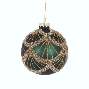 Emerald Deco Garnished Bauble (6960273817666)