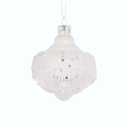 White Leaf Onion Imprint Bauble (6960274014274)