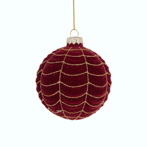 Burgundy Velvet Webbed Bauble (6960274079810)