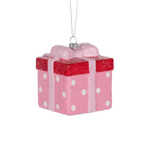 Pink Polka Dot Gift Box Hanging (6960277717058)