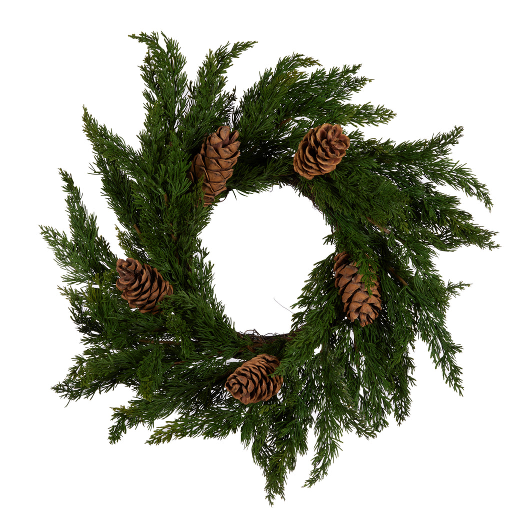 Juniper Wreath with Pinecones (7358146674754)