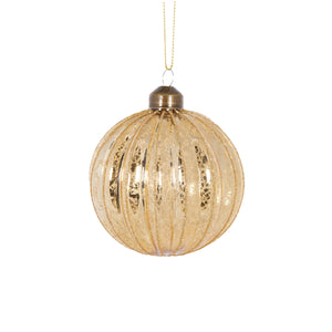 Gold Ribbed Round Bauble (6960288759874)