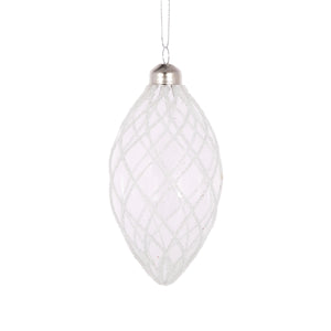 White Quilted Drop Bauble (6960289480770)