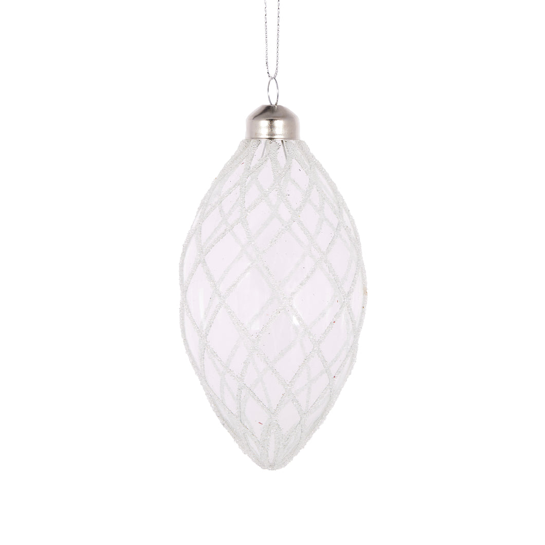White Quilted Drop Bauble (6960289480770)