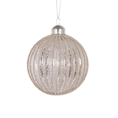 Metallic Champagne Stripe Bauble (6960289873986)