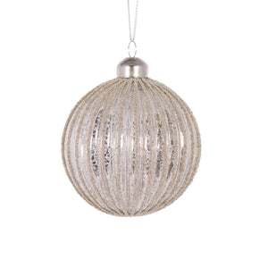 Metallic Champagne Stripe Bauble (6960289873986)