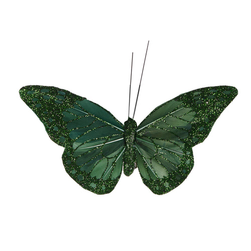 Green Glitter Clip Butterfly (6962699305026)