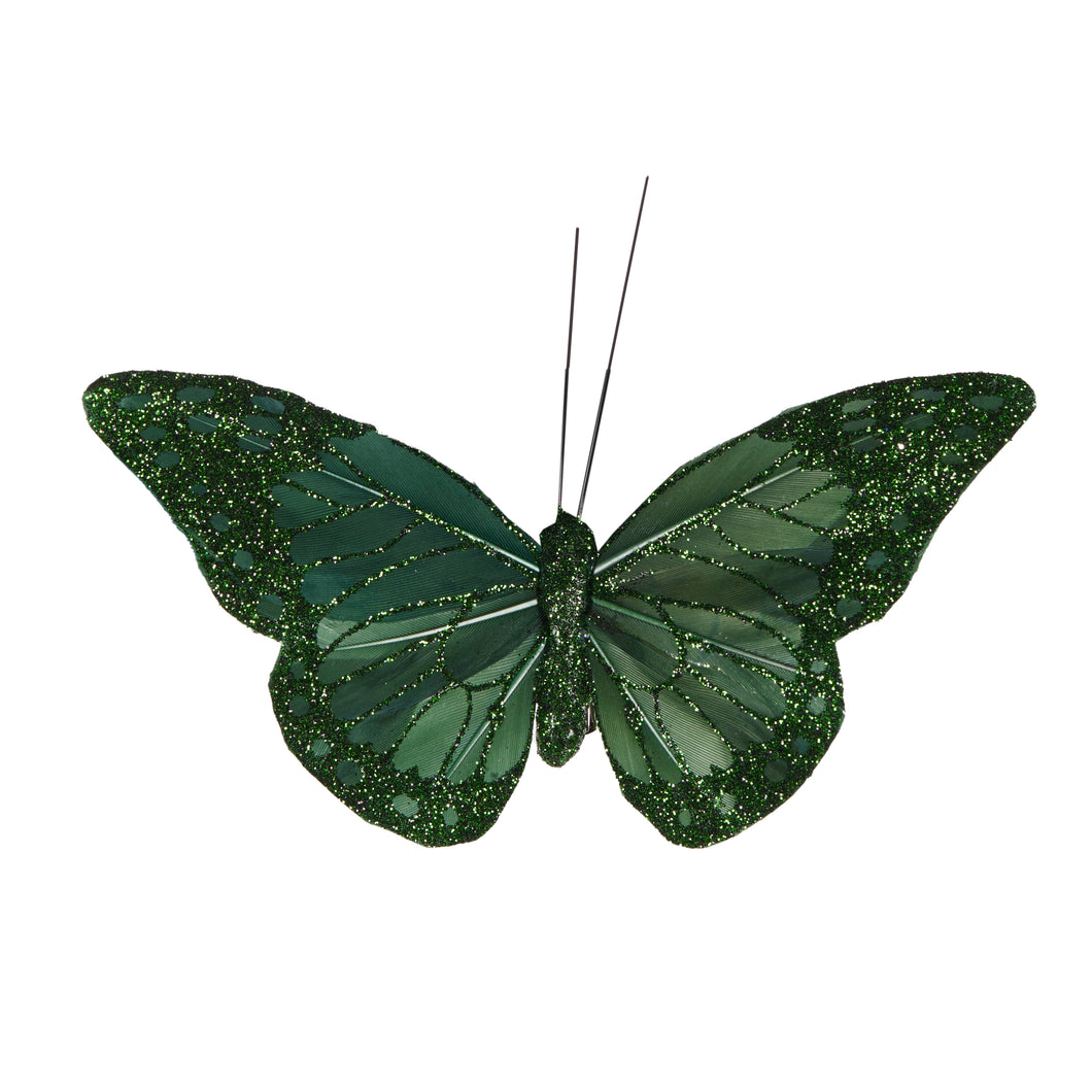 Green Glitter Clip Butterfly (6962699305026)