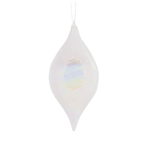 High Shine White Swirl Drop Bauble (6960291577922)
