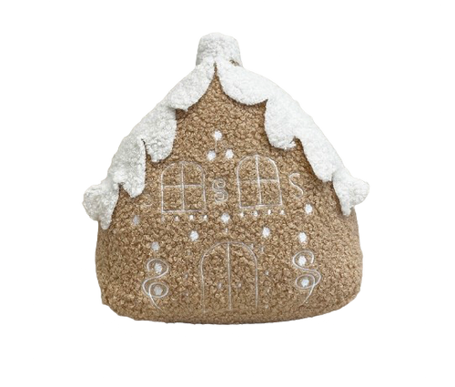 Light Brown Gingerbread House Cushion (7023300968514)