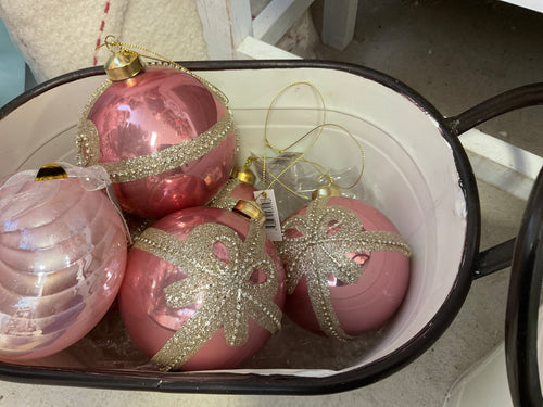 High Shine Pink Bow Bauble (7549343924290)