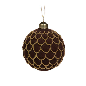 Brown Scalloped Velvet Bauble (7364624351298)