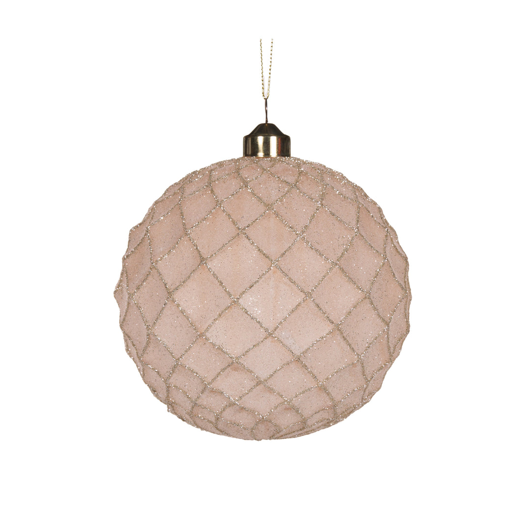 Blush Frosted Quilt Bauble (7364624908354)