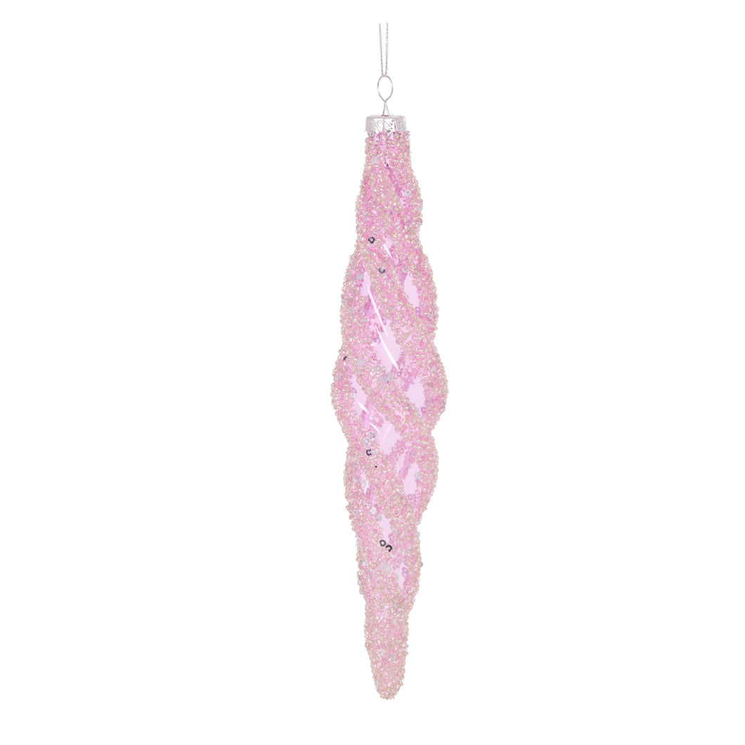 Embellished Pink Long Drop Bauble (7364625104962)