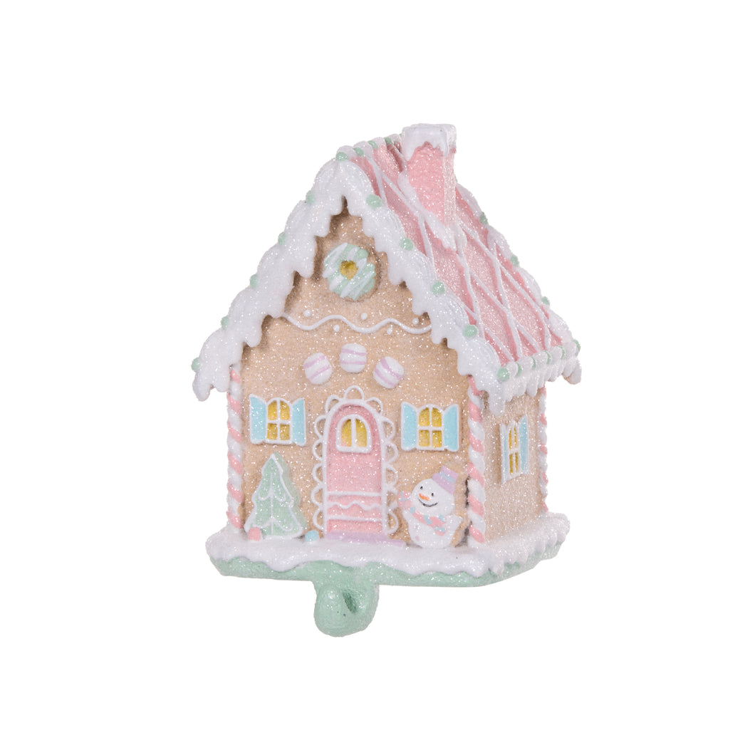 Gingerbread House Stocking Holder with Snowman (7358147559490)