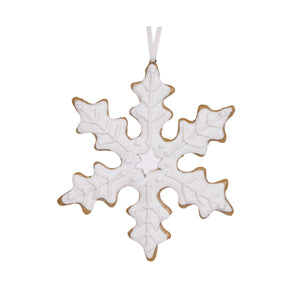 Iced Gingerbread Snowflake Hanging (7362802843714)