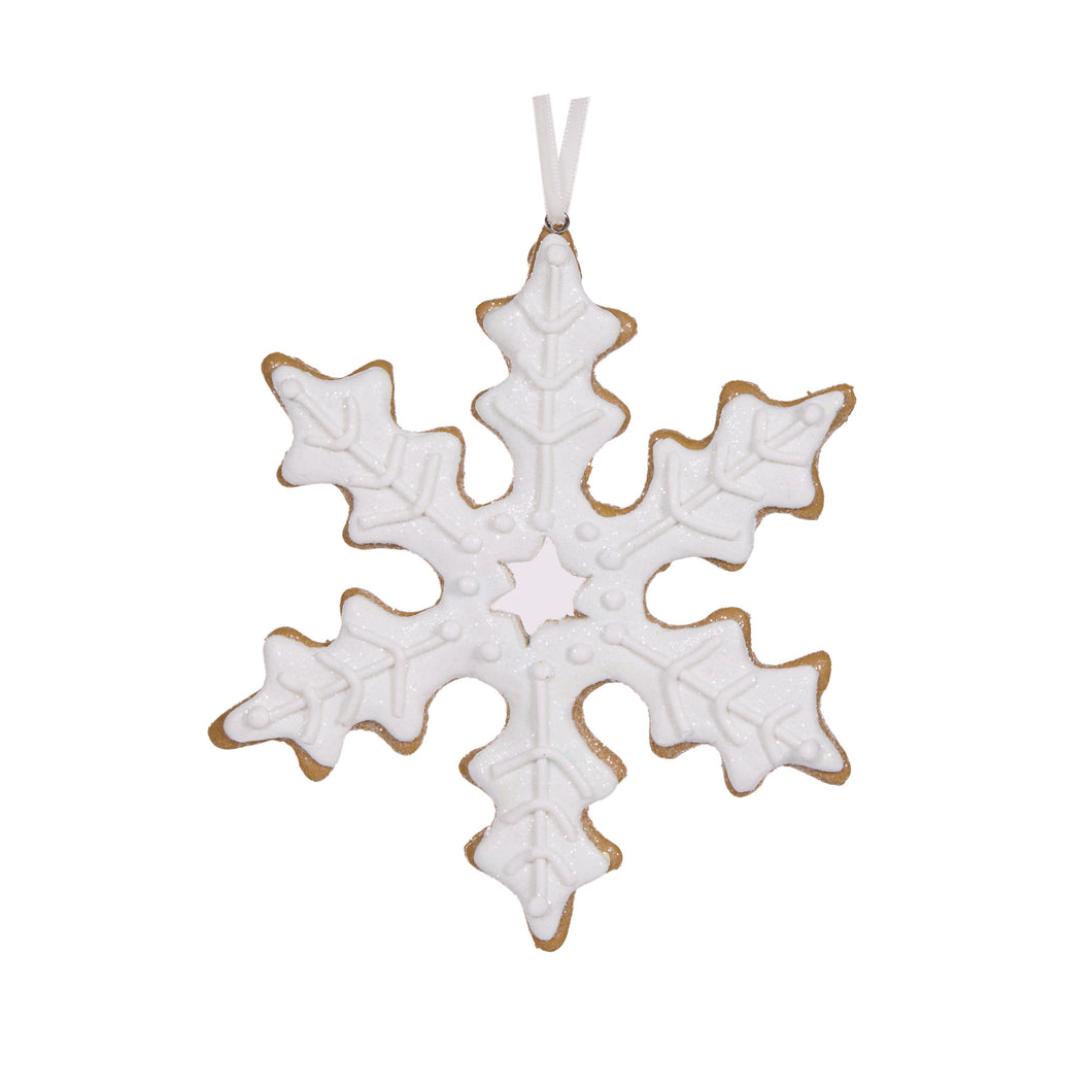 Iced Gingerbread Snowflake Hanging (7362802843714)