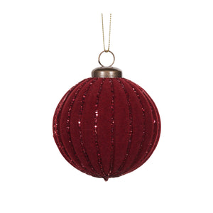 Red Velvet Ribbed Bauble (7362763096130)