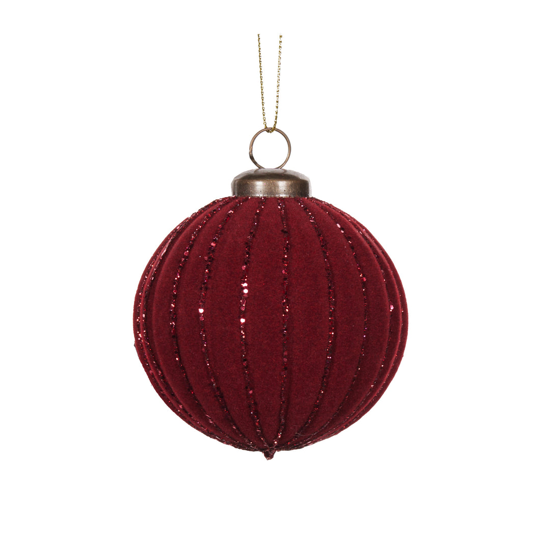 Red Velvet Ribbed Bauble (7362763096130)
