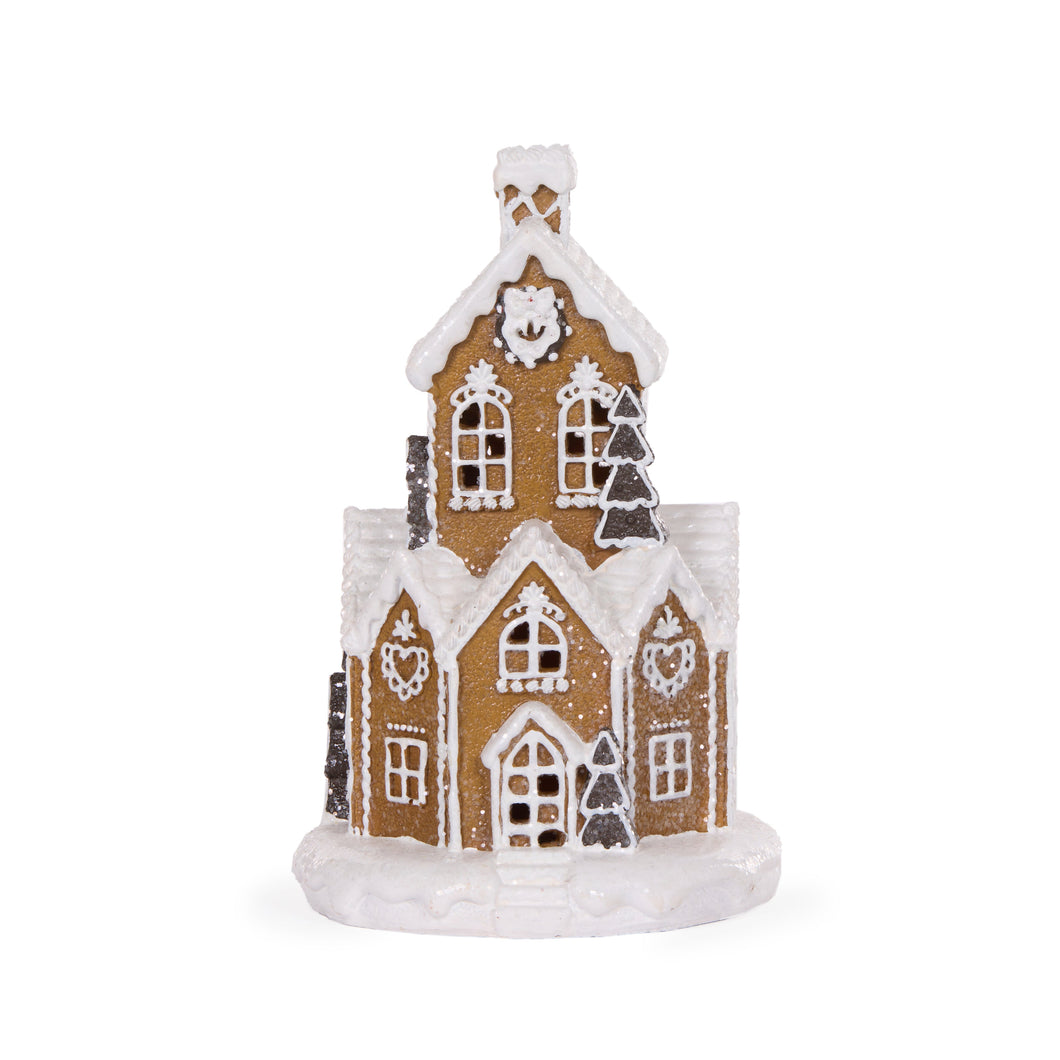 23Cm Piped Round Gingerbread House (7362780463170)