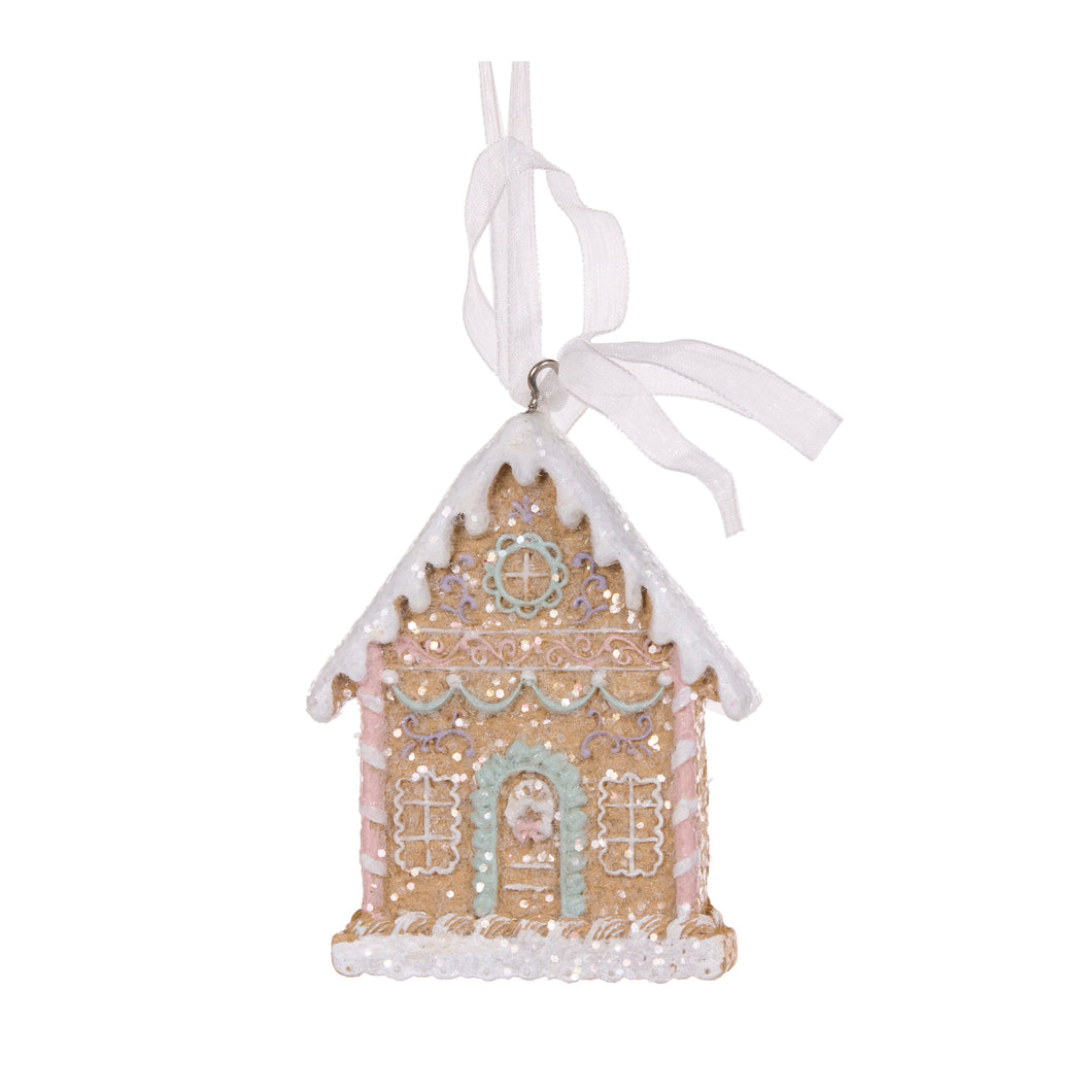 Piped Pastel Gingerbread House Hanging (7362804678722)