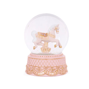 Exquisite Pink Rocking Horse Snow Globe (7362782167106)