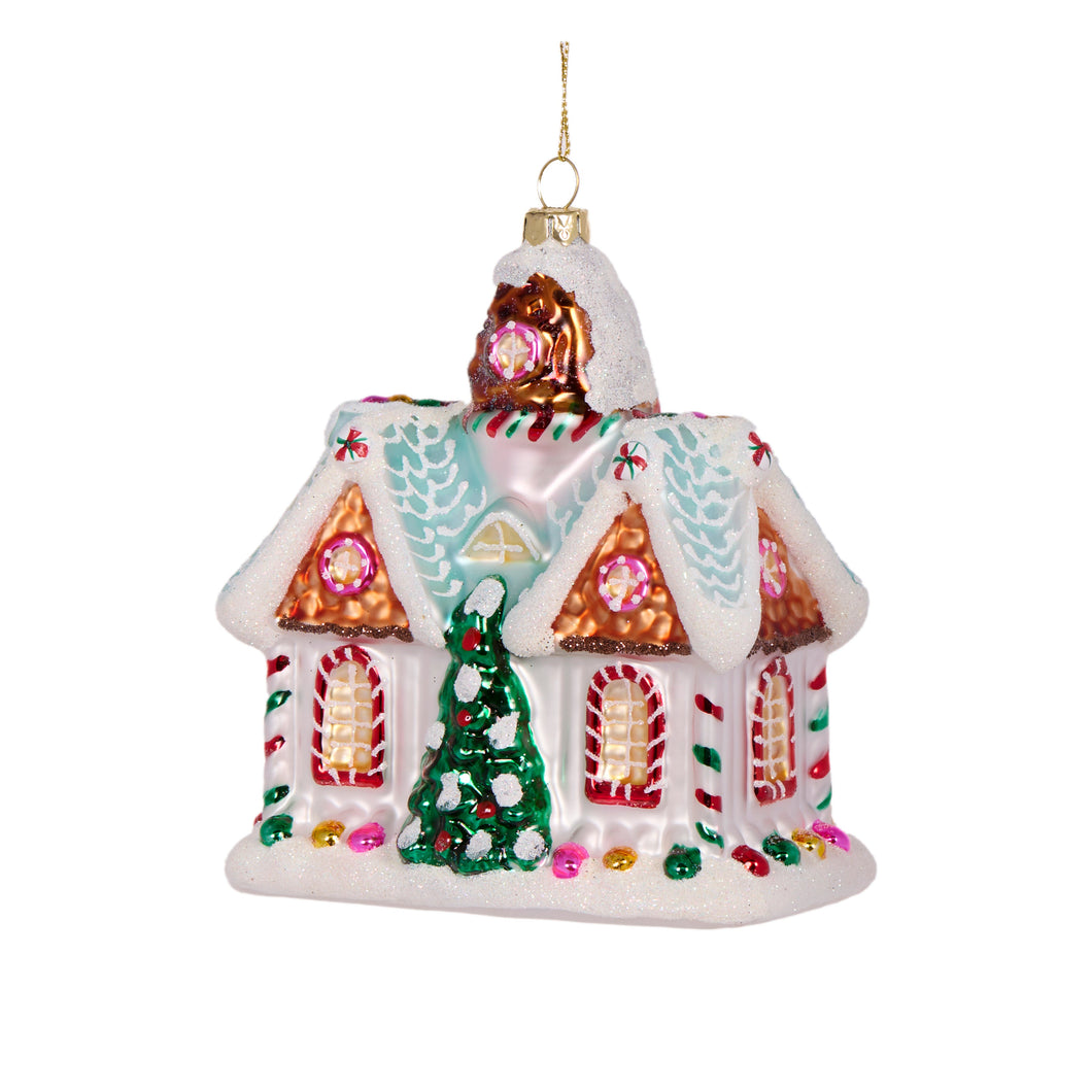 Retro Pastel Gingerbread House Hanging (7362763849794)