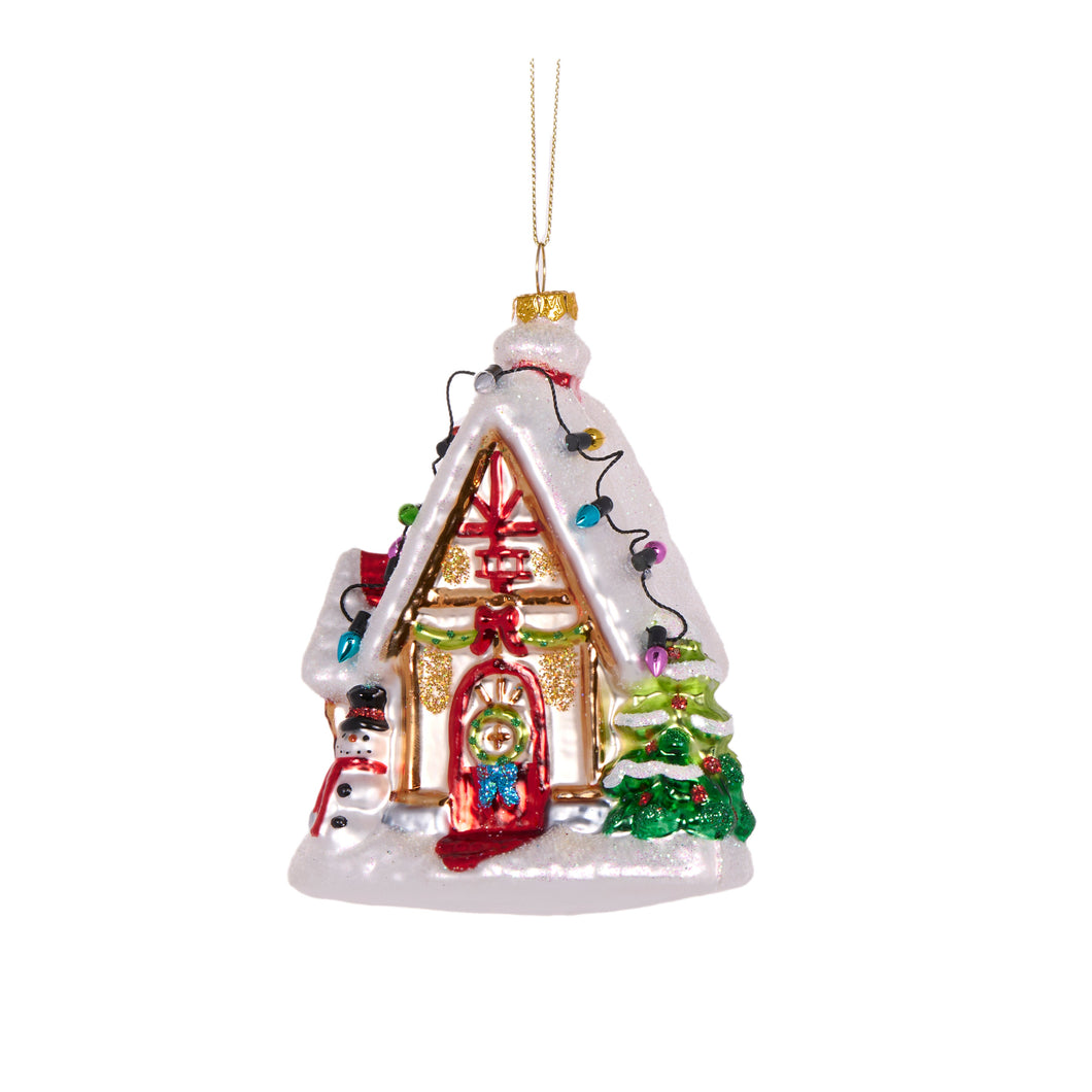 Retro Gingerbread House With Lights Hanging (7362805170242)
