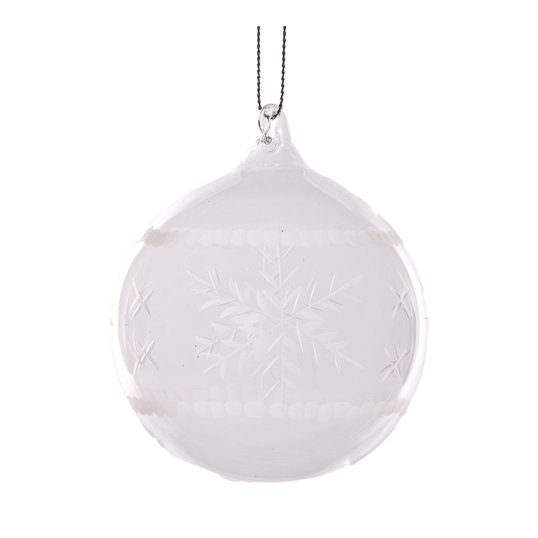 Clear Snowflake Etched Bauble (7362756116546)