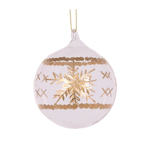 Gold Snowflake Etched Bauble (7362756182082)