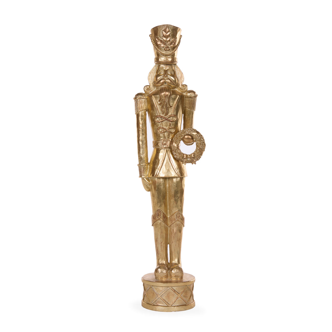 52cm Golden Nutcracker with Wreath (7358154342466)